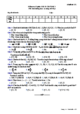 Kiểm tra 15 phút Hình 10 chương 1